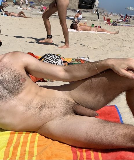 Beach guy with a long penis