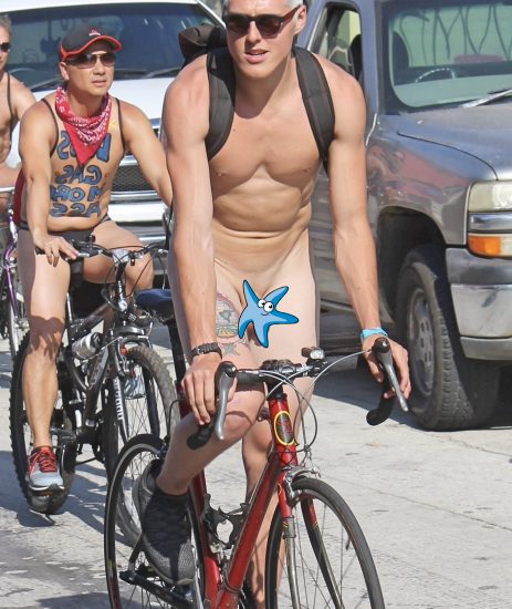 Blonde hottie riding his bike