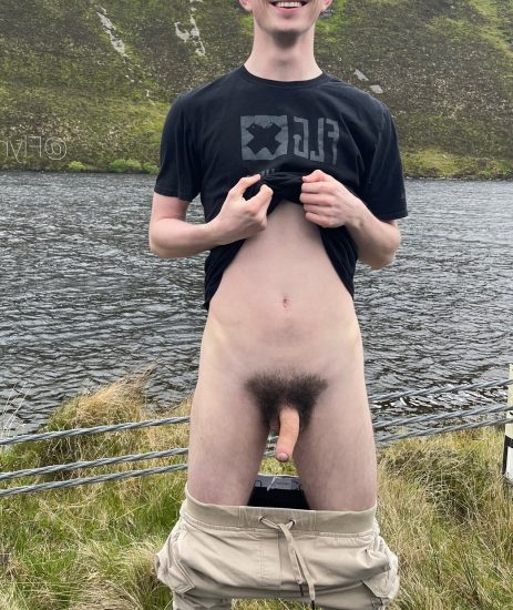 Boy letting his hairy cock out