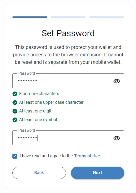 Set your password
