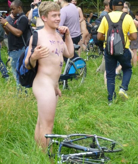 Cute nude bike ride boy