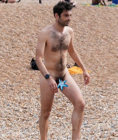 Hairy nude beach guy