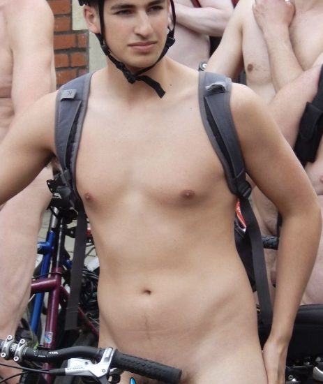 Handsome nude bike boy