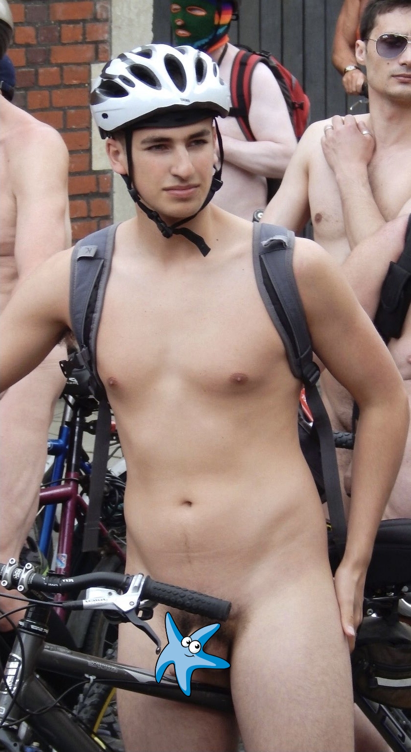 Handsome nude bike boy