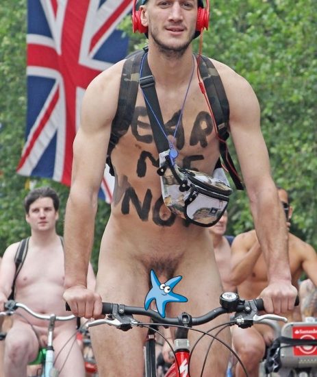 Hung nude bike man