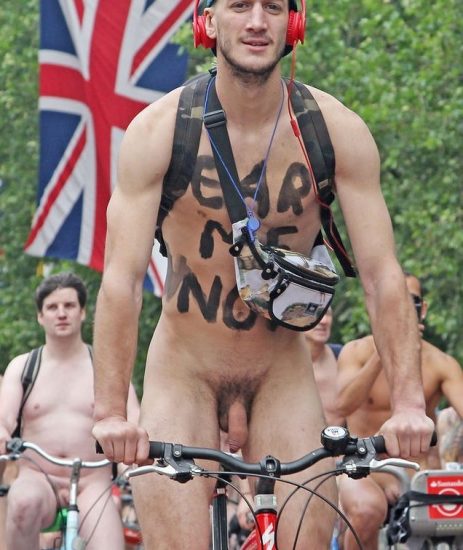 Hung nude bike man