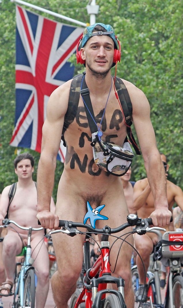 Hung nude bike man