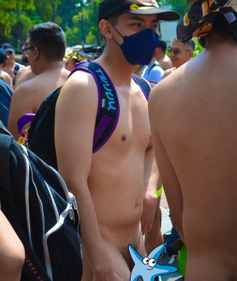 Masked boy with a big penis