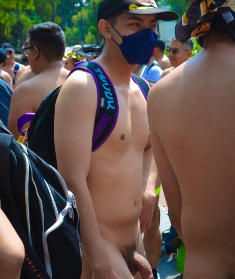 Masked boy with a big penis