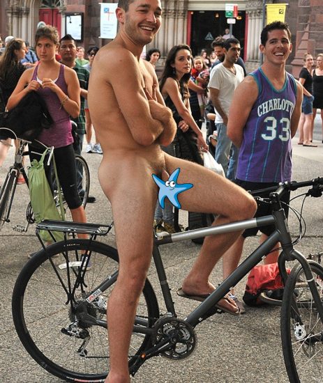 Nude dude on a bike