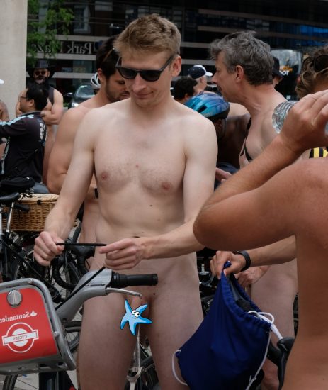 Nude guy in a street