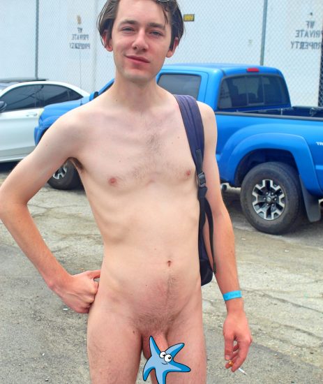 Nude guy on a street