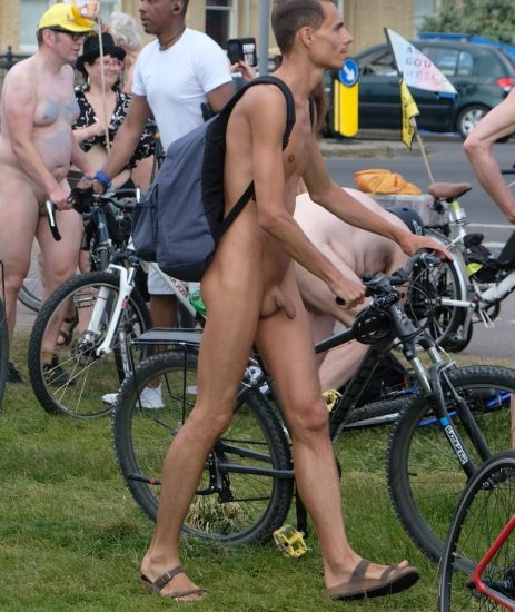 Nude guy with a shaved penis