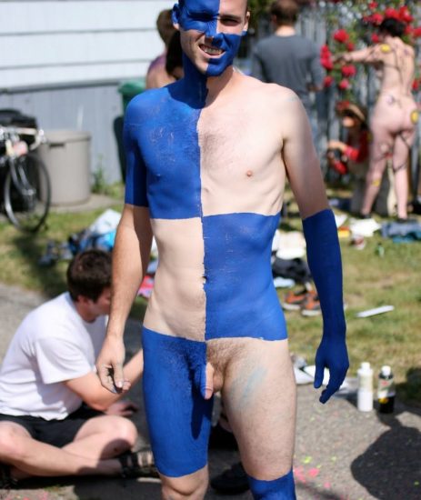 Nude guy with body paint