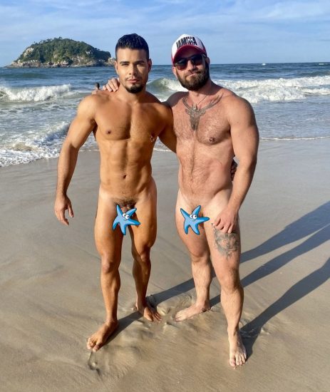 Nude guys on a beach