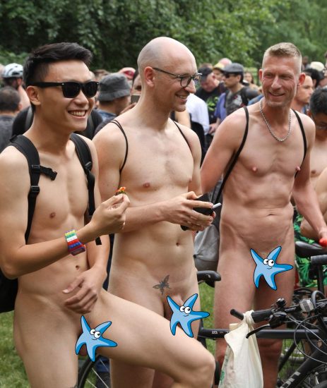 Nude guys with bikes