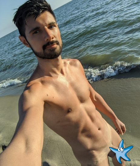 Nude selfie on the beach