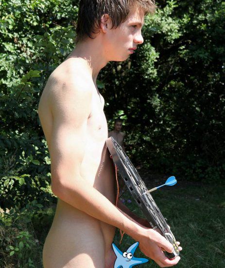 Nude twink in the woods