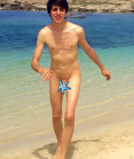 Twink on a nude beach