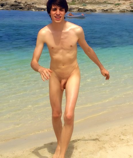 Twink on a nude beach