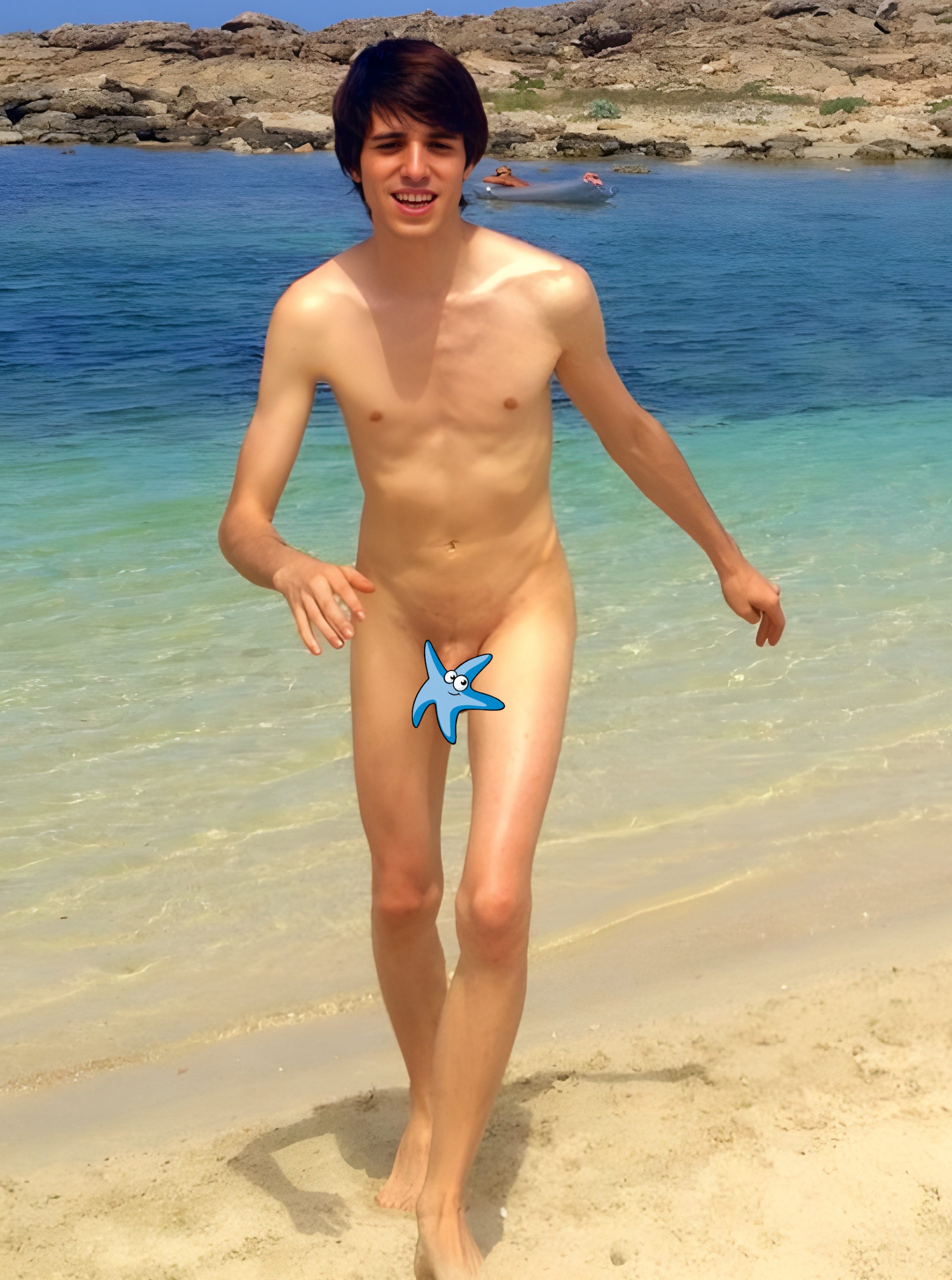 Twink on a nude beach