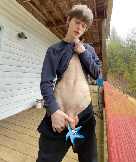 Twink with a long cut cock