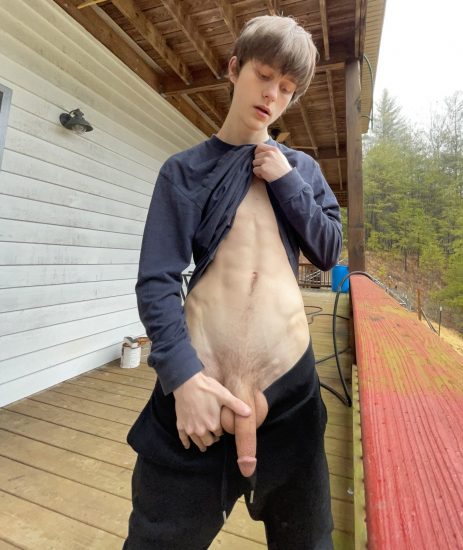 Twink with a long cut cock