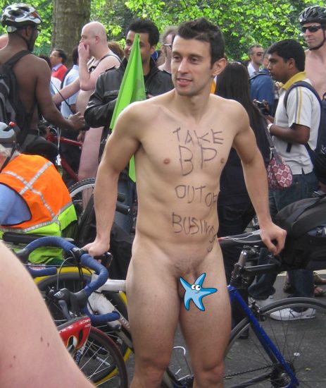 World Naked Bike Ride Man