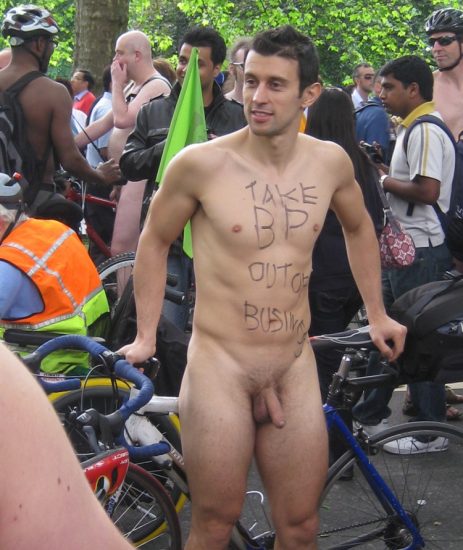 World Naked Bike Ride Man