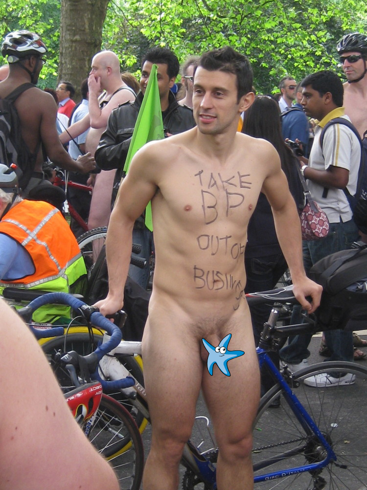 World Naked Bike Ride Man
